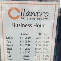 Hours at Cilantro in Akron