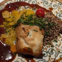 Delicious vegan mushroom potato strudel at Hotel Farchauer Mühle in Schmilau