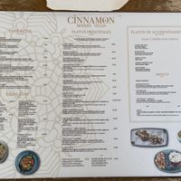 Menu  at Cinnamon in Sitges