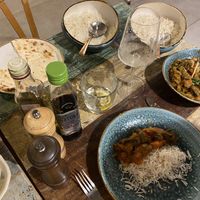 Plain naan, rice, vegetable masala   at Cinnamon in Sitges