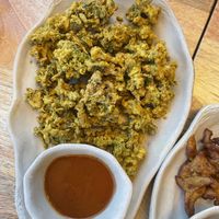 Okra with chickpea flour   at Cinnamon in Sitges