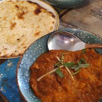 'no chicken' tikka, cheese naan at Cinnamon in Sitges