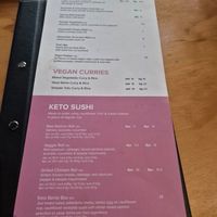 Vegan and keto menu at Jizo Japanese Cafe & Bar in Dunedin