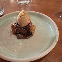 chocolate, coffee, "honey"comb dessert at Kota Restaurant in Porthleven