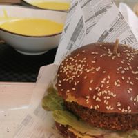 Falafelburger und Linsensuppe at Taskin Natürliche Vielfalt in Ludwigsburg