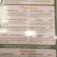 Excellent menu at The Springhill in Wolverhampton