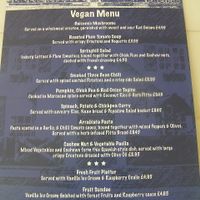 Vegan Menu at the Springhill  at The Springhill in Wolverhampton