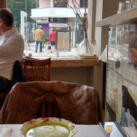 Small cafe with fresh vegetables and hood prices  at Elias Café in Lisbon