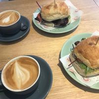 Oat latte with ALT - avocado lettuce and tomato  at Folk in Bowness-on-windermere