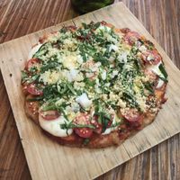 Vegan pizza at Vegan21 in San Miguel De Allende