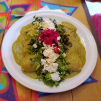 Enchiladas Verde at Vegan21 in San Miguel De Allende