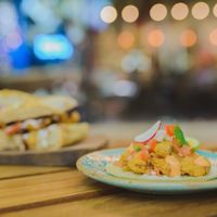 Cauliflower taco
Fried cauliflower with Mexican sauce and radish.
 at Chela de Playa in Playa Del Carmen