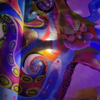 Beautiful wall art at Chela de Playa in Playa Del Carmen