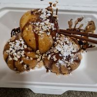 My all time FAVE dessert. Taro buns. They are both sweet and savoury. You actually get 4 but I couldn't help from eating one before I snapped the pic. at Belly Worship in Auckland