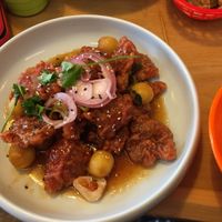 Vegan lychee pork  at Belly Worship in Auckland