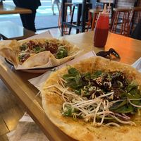 Chinese burritos - vegan lychee pork and vegan duck at Belly Worship in Auckland