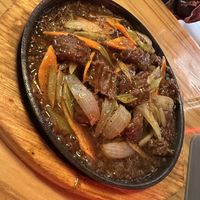 Pepper steak sizzle. Not pictured cuz we got too excited: vegan popcorn chicken and tofu fries, side of Szechuan. Popcorn chx and Sze sauce also 10/10  at Belly Worship in Auckland