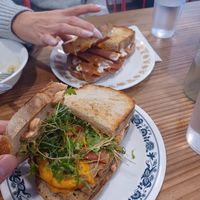 Vegan Ham an cheese and Vegan  Chipotle Cheddar Melt. at Vida's Plant Based Butcher in Columbus