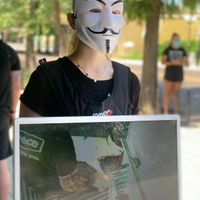 Masks signify social injustice  at Anonymous for the Voiceless in Dayton