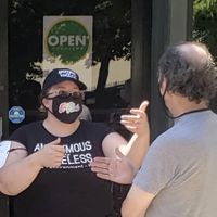 Conversation  at Anonymous for the Voiceless in Dayton