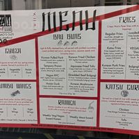 Menu in window at YUZU Street Food in York