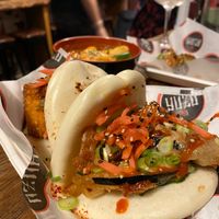 Miso aubergine bao buns at YUZU Street Food in York