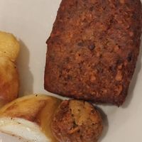 nut roast and roast potatoes at The Ugly Duckling in Dawlish