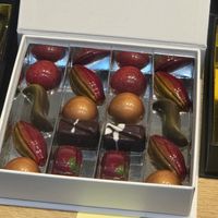 Box with vegan pralines at Chocolaterie Vandenbouhede in Ghent