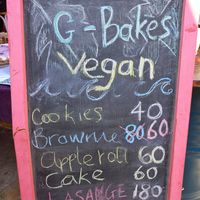 Menu example at G Bakes Vegan in Chiang Mai