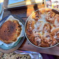 Cinnamon rolls and a fruity cake at G Bakes Vegan in Chiang Mai