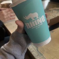 Oat milk latte  at Rhino Coffee House in Tofino