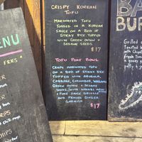 Vegan option menu  at Wildside Grill in Tofino
