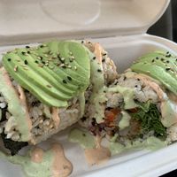 Krispy sushi burrito   at VegainzLA - La Brea in Inglewood