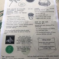 Menu at Baobab in Banff