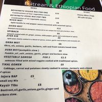 Menu Sept 2020.  at Elsa's in South West London