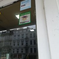 HappyCow sticker at Baran Falafel in Hamburg