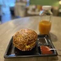 1103 Sandwich + Apple Ginger Organic Cold Press Juice  at Gigi's Vegan + Wellness Cafe in Kansas City