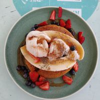 Deepdish pancakes at Armory Wharf Cafe in Newington