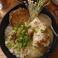Silken tofu miso soup (with rice instead of udon noodles to make it vegan)  $21.00 at Dr Mauve Bar & Lounge in Bright
