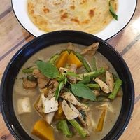 Curry with roti at Veggie Lover Cafe in Vientiane