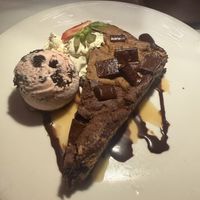 Vegan Brookie with strawberry Oreo ice creamm  at Kres Chophouse in Orlando