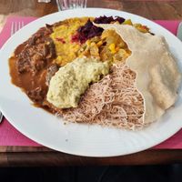 Vegetables with rice noodles at Friends Corner in Zurich