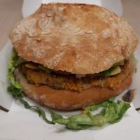 Bean burger at Kinoa in Malaga
