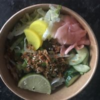 Crispy Hoisin Vegan Duck Noodles at Karma Oriental in Harrow