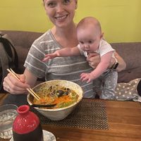 “Mommy’s distracted by the camera. Time to make my move!!” #BabiesLoveIt #ParentsToo at Tsunami in Frederick