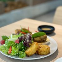 PULLED HERICIUM MUSHROOM RENDANG BENEDICT RM29
Slow-Braised Hericium Mushroom Rendang, Suji Bread, Salad - for the vegan option they replaced it with hashbrowns
 at Sincerely Crafted Cuisine in George Town