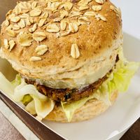 Vegan steak burger na kahit heavy meat eater makoconvince dito!! at Bec and Geri's in Las Pinas