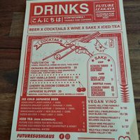 Drinks Menu at Future Izakaya in Collingwood