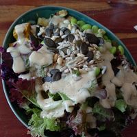 bowl (reis + edamame-tofu + erdnuss-mayo + körnermix) at Kraut & Rüben in Koblenz