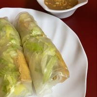 Vegetarian spring rolls. They have tofu and lettuce.  at Pho 50 in Pueblo